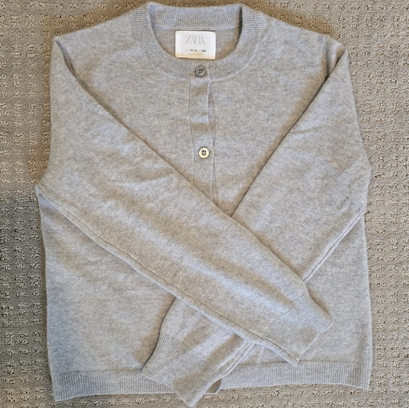 Zara Girls 100% Cashmere Sweater Bundle Size 13/14 2 Cardigans + 1 Crewneck - Picture 3 of 5